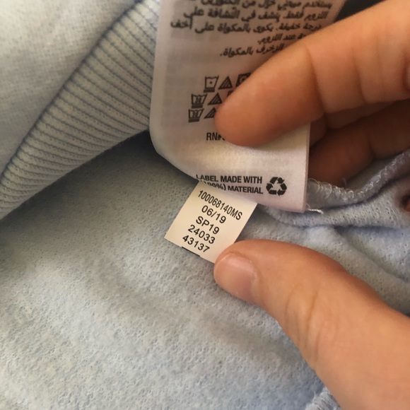 🌿50% off! Ideology Light Blue Be Loving Long Sleeved Crewneck Top Size Small - Picture 6 of 6